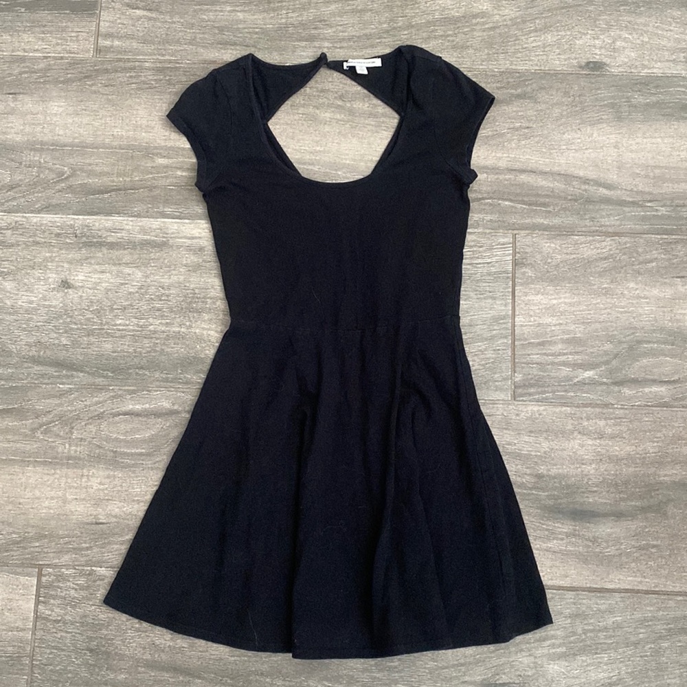 black mini dress with eye hole back